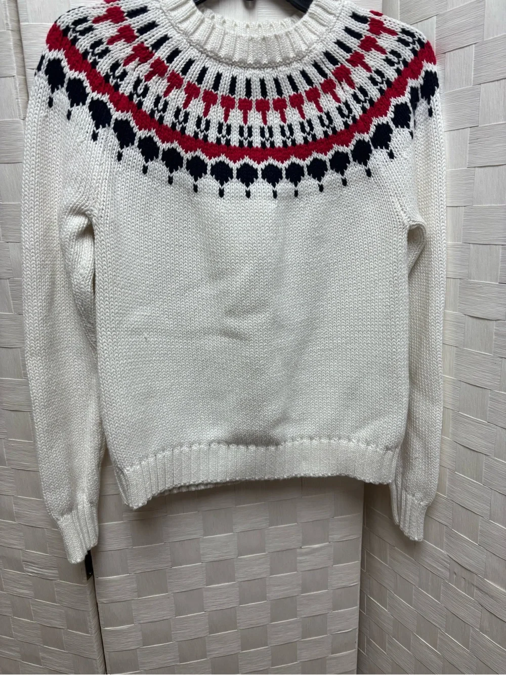 J. Crew Mercantile fair isle yoke sweater small